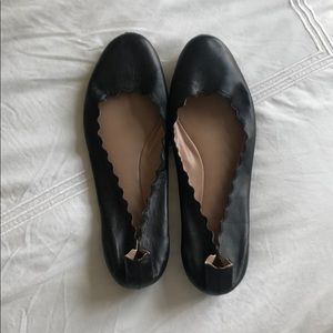 Black Chloe Scalloped Flats